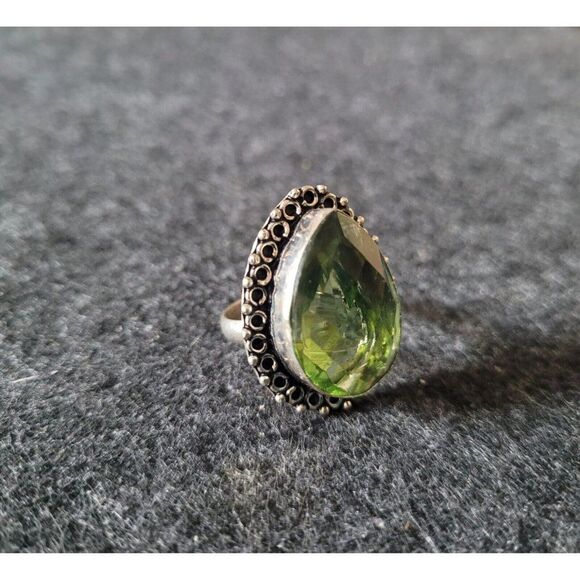 Peridot GEMSTONE Handmade 925 Sterling Silver Jewelry - Picture 3 of 4